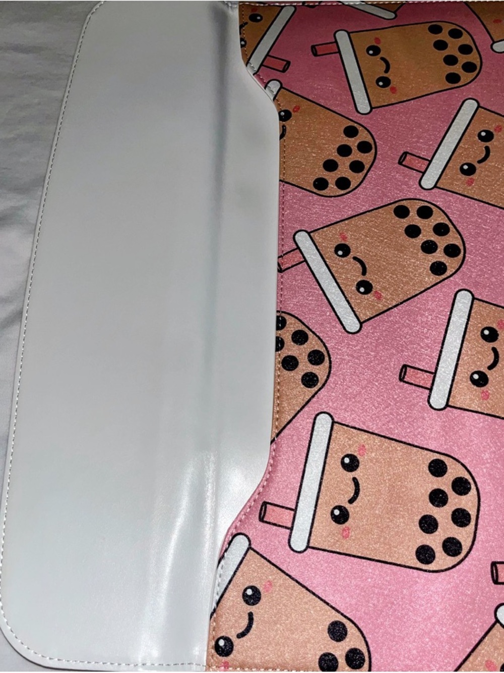 Laptop Sleeve for 15” Pink Bubble Tea with Kawaii Boba Print - Picture 12 of 14